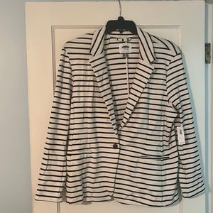Old Navy Black and White Striped Blazer
